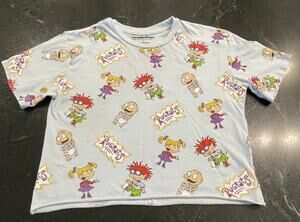 Rugrats Nickelodeon cropped short sleeve tee Large, 90's Y2K Era
